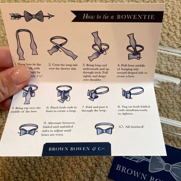 NWT Brown Bowen & Co. Mens Bowentie – Oyster Point Orange Gingham - Picture 4 of 4